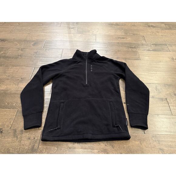Volcom Polartec Mens Black 1/4 Zip Fleece Pullover Jacket Size S SMALL - Picture 2 of 9